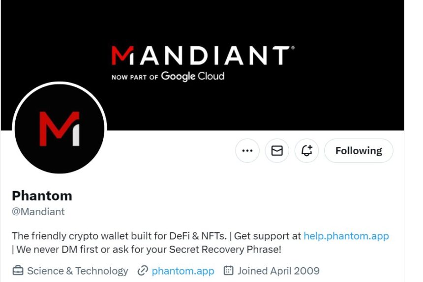 Mandiant’s Twitter Account Restored After Six-Hour Crypto Scam Hack – 05.01.2024
